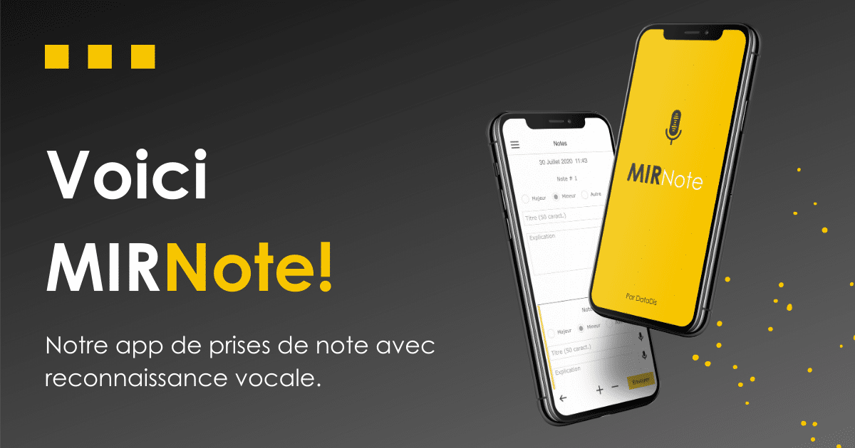 Lancement MIRNote - app de prise de notes avec reconnaissance vocale